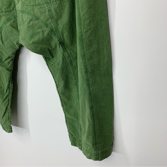 Free People Runyon Drop Crotch Cropped Wide Leg Oversized Green Pants Size XS - Picture 8 of 16